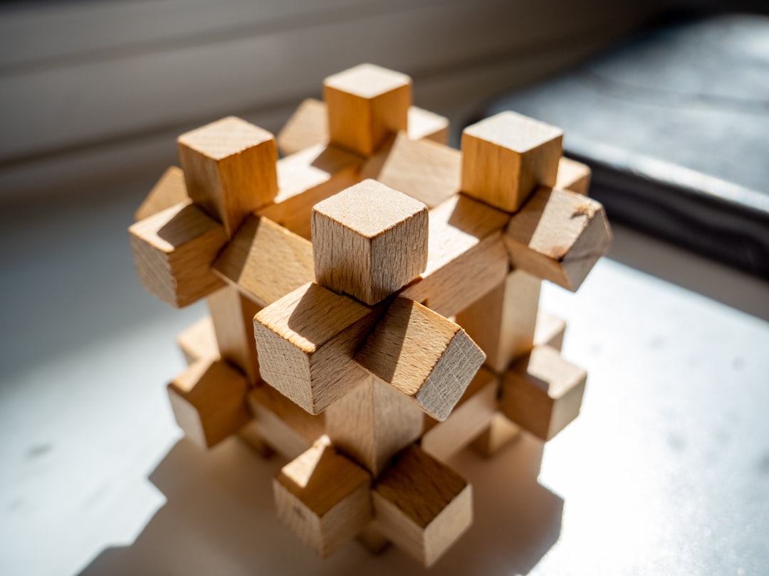 Wooden puzzle representing cognitive functions, Clinique Octobre, Laval